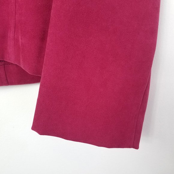 Women's Red Faux Suede Full Zip Coat Jacket - Picture 9 of 10